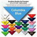 14"x14"x20" Blank Columbia Blue Solid Imported 100% Cotton Pet Bandanna